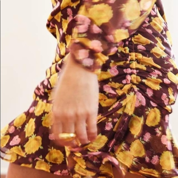 NWT keepsake the label dissolve long sleeve mini dress in chocolate rose sz.XXS - Picture 7 of 7